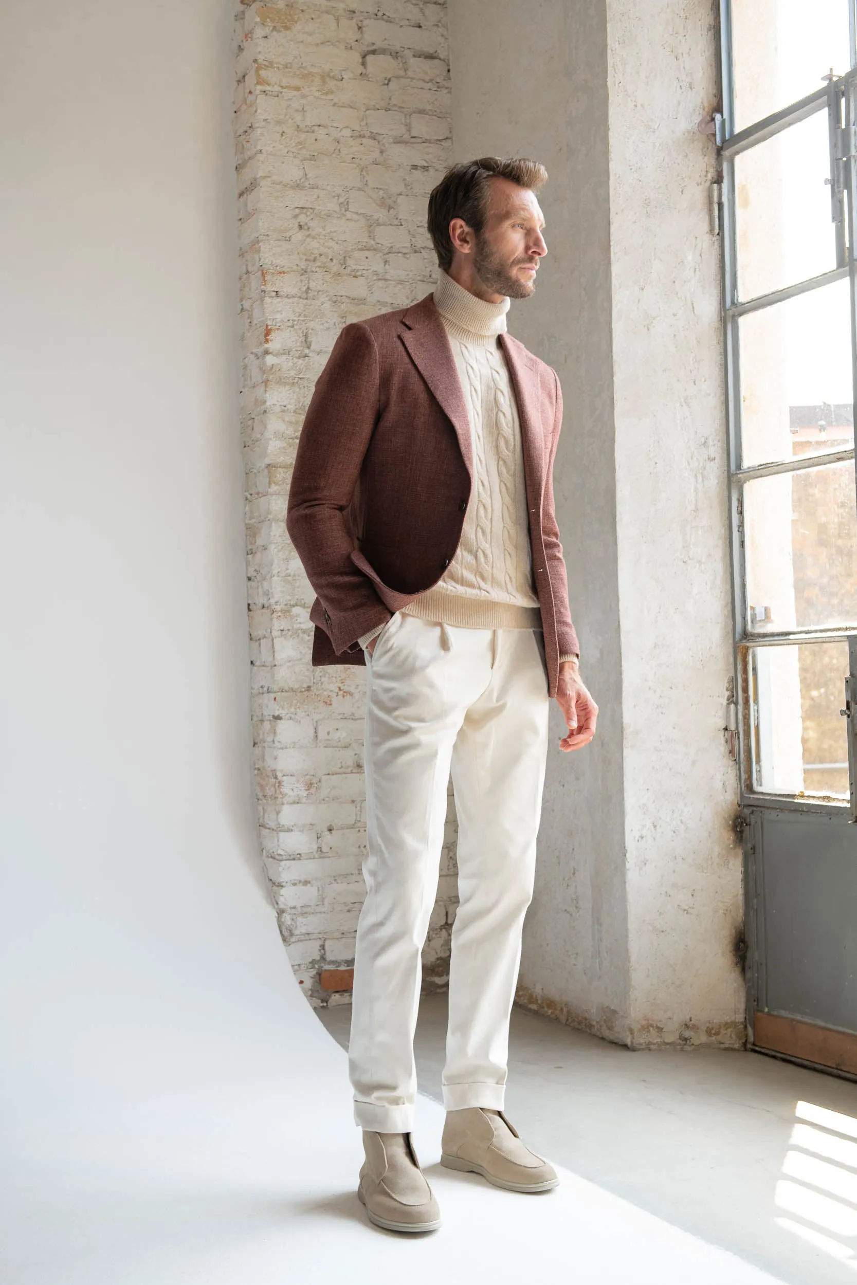 Brick jacket in wool, cotton and silk - Made in Italy sold by Pini Parma product image thumbnail 4