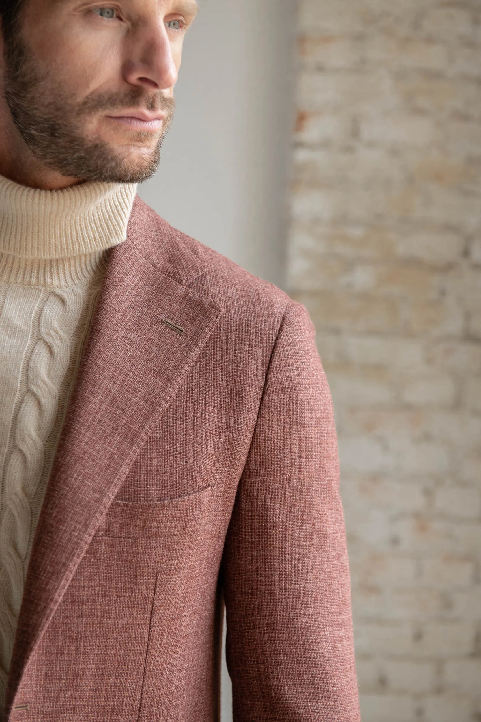 Brick jacket in wool, cotton and silk - Made in Italy sold by Pini Parma product image thumbnail 2