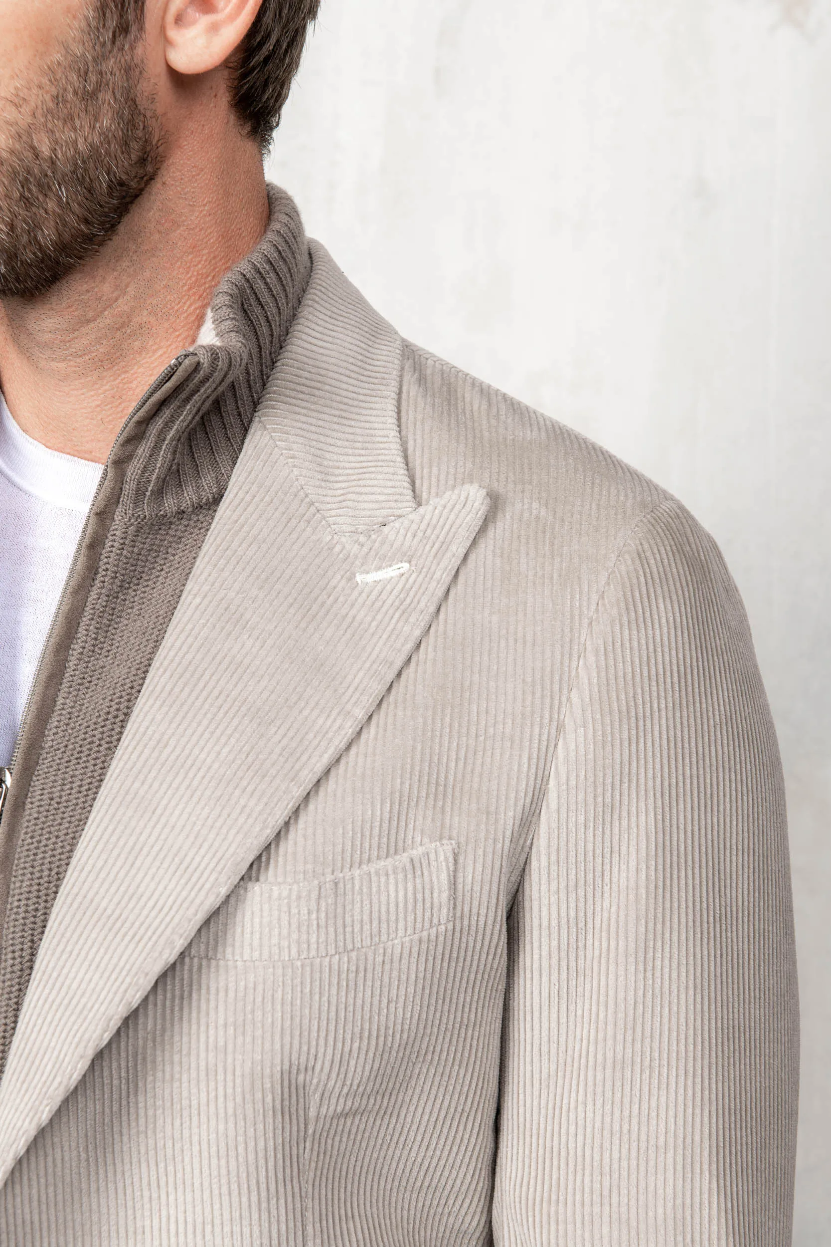 Beige corduroy jacket "Soragna Collection" - Made in Italy sold by Pini Parma product image thumbnail 2
