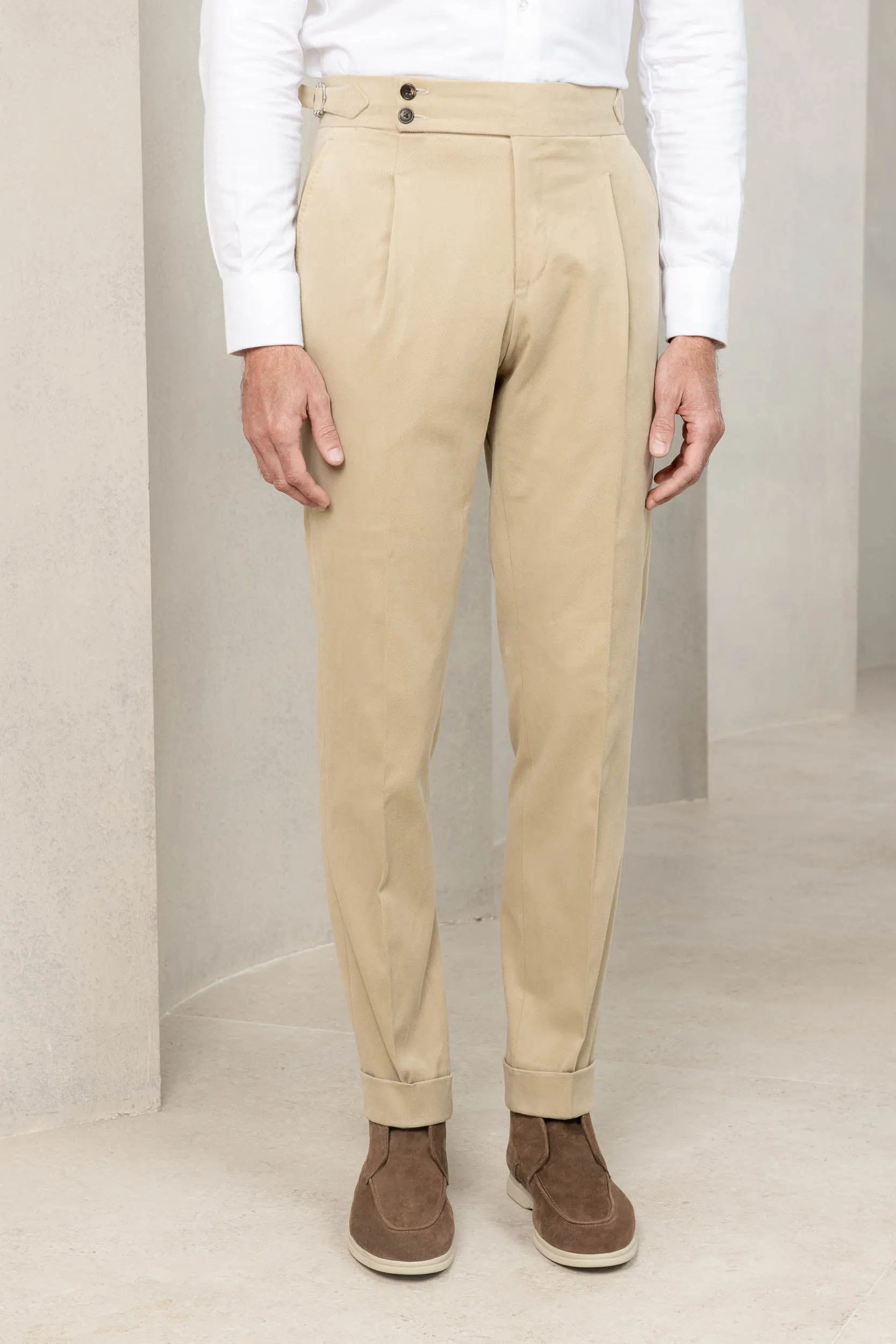 Beige cotton trousers "Soragna Capsule Collection" - Made in Italy sold by Pini Parma product image thumbnail 3