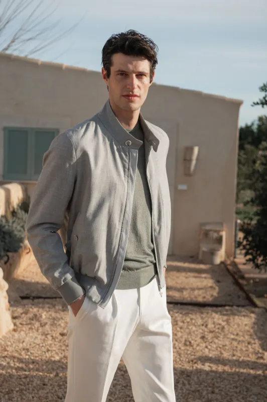 Grey short jacket – Made in Italy sold by Pini Parma