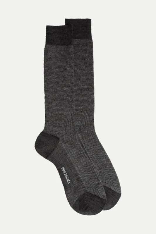 Grey micro fancy short socks - Made in Italy sold by Pini Parma
