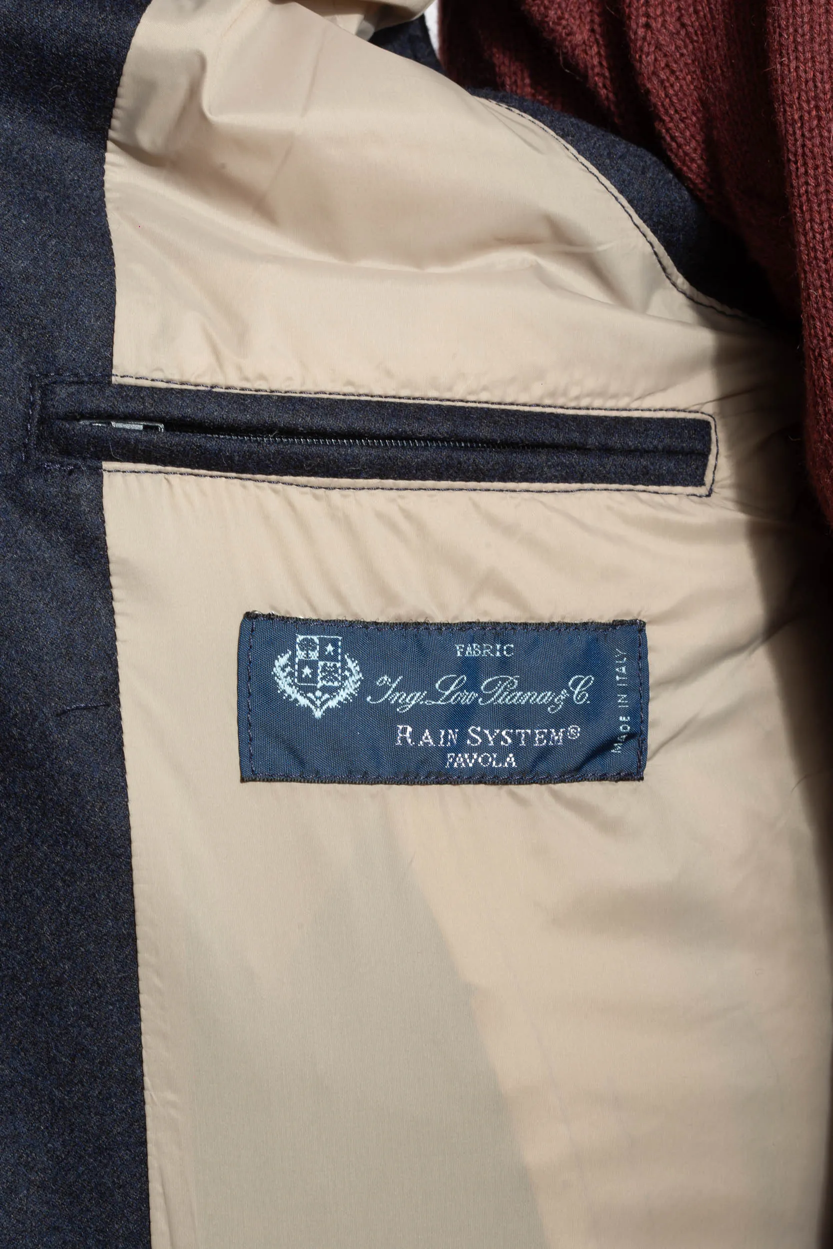 Blue vest with zip in Loro Piana wool with Rain System®– Made in Italy sold by Pini Parma product image thumbnail 5