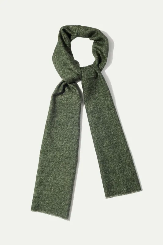 Grey and green reversible herringbone scarf - Made in Italy sold by Pini Parma