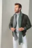 Green Super 180's wool flannel bomber jacket – Made in Italy sold by Pini Parma