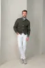 Green Super 180's wool flannel bomber jacket – Made in Italy sold by Pini Parma