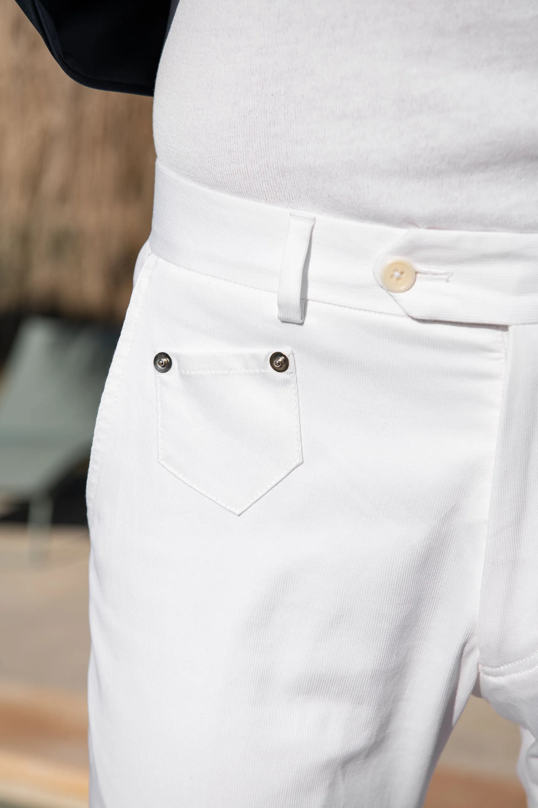 White cotton Sirmione trousers - Made in Italy sold by Pini Parma product image thumbnail 2
