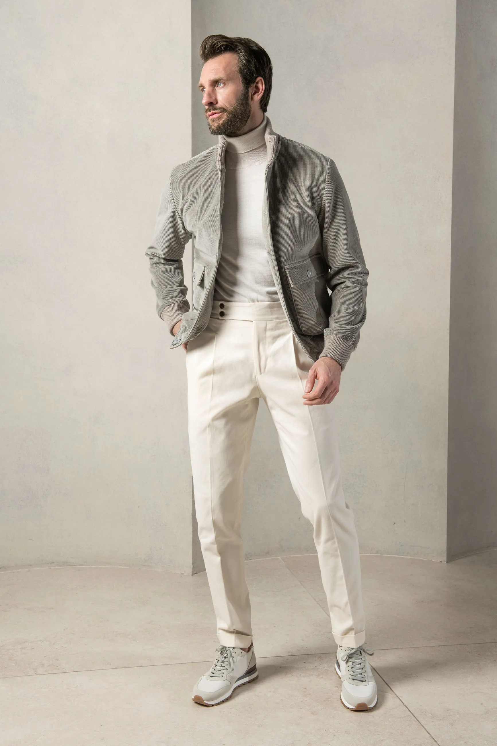 Sage corduroy bomber jacket – Made in Italy sold by Pini Parma product image thumbnail 4