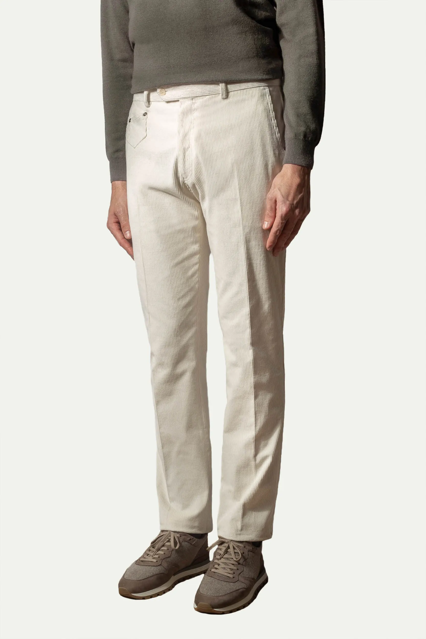 Off-white corduroy Sirmione trousers - Made in Italy sold by Pini Parma product image thumbnail 4