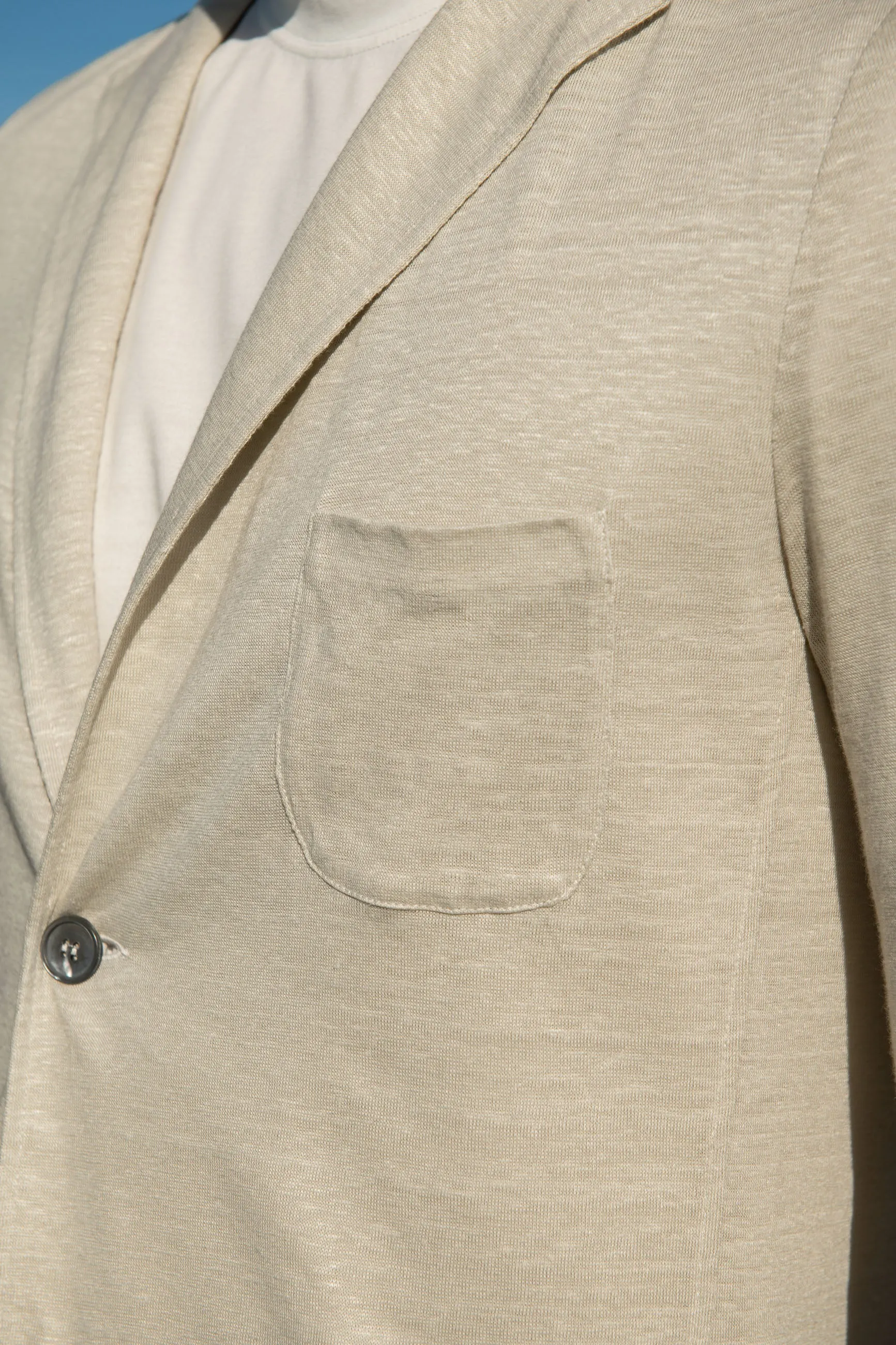 Stone linen knitted jacket - Made in Italy sold by Pini Parma product image thumbnail 2