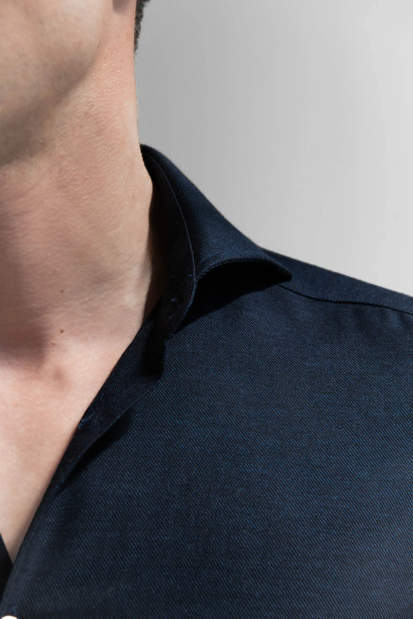 Blue cashmere and cotton shirt - Made in Italy sold by Pini Parma product image thumbnail 2