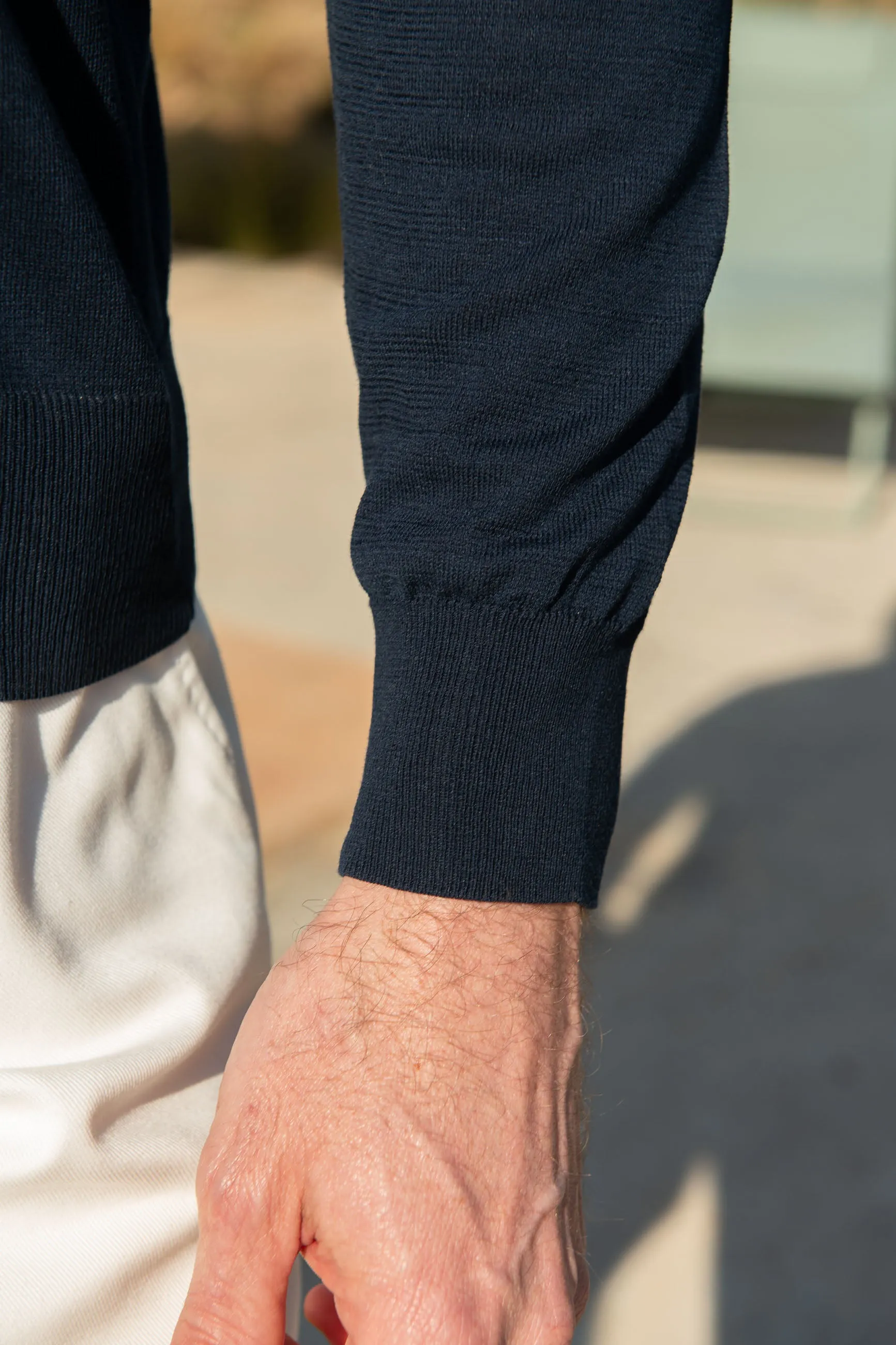 Blue polo cardigan - Made in Italy sold by Pini Parma product image thumbnail 3