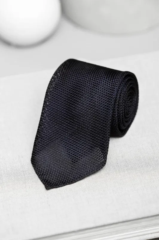 Blue grenadine silk tie - Hand Made In Italy sold by Pini Parma