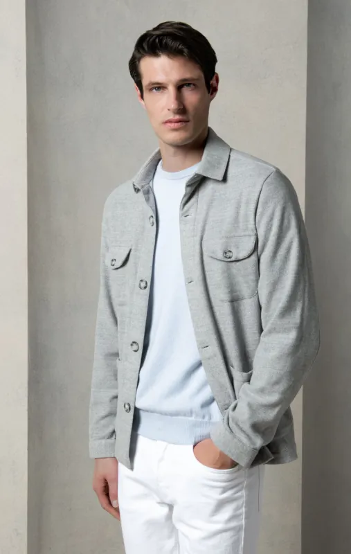 Light grey Safari Jacket flannel Super 180'S – Made in Italy sold by Pini Parma