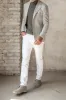 Light grey herringbone jacket - Made in Italy sold by Pini Parma