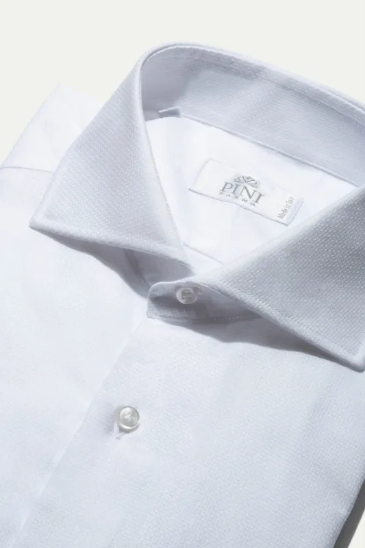 White textured shirt - Made In Italy sold by Pini Parma