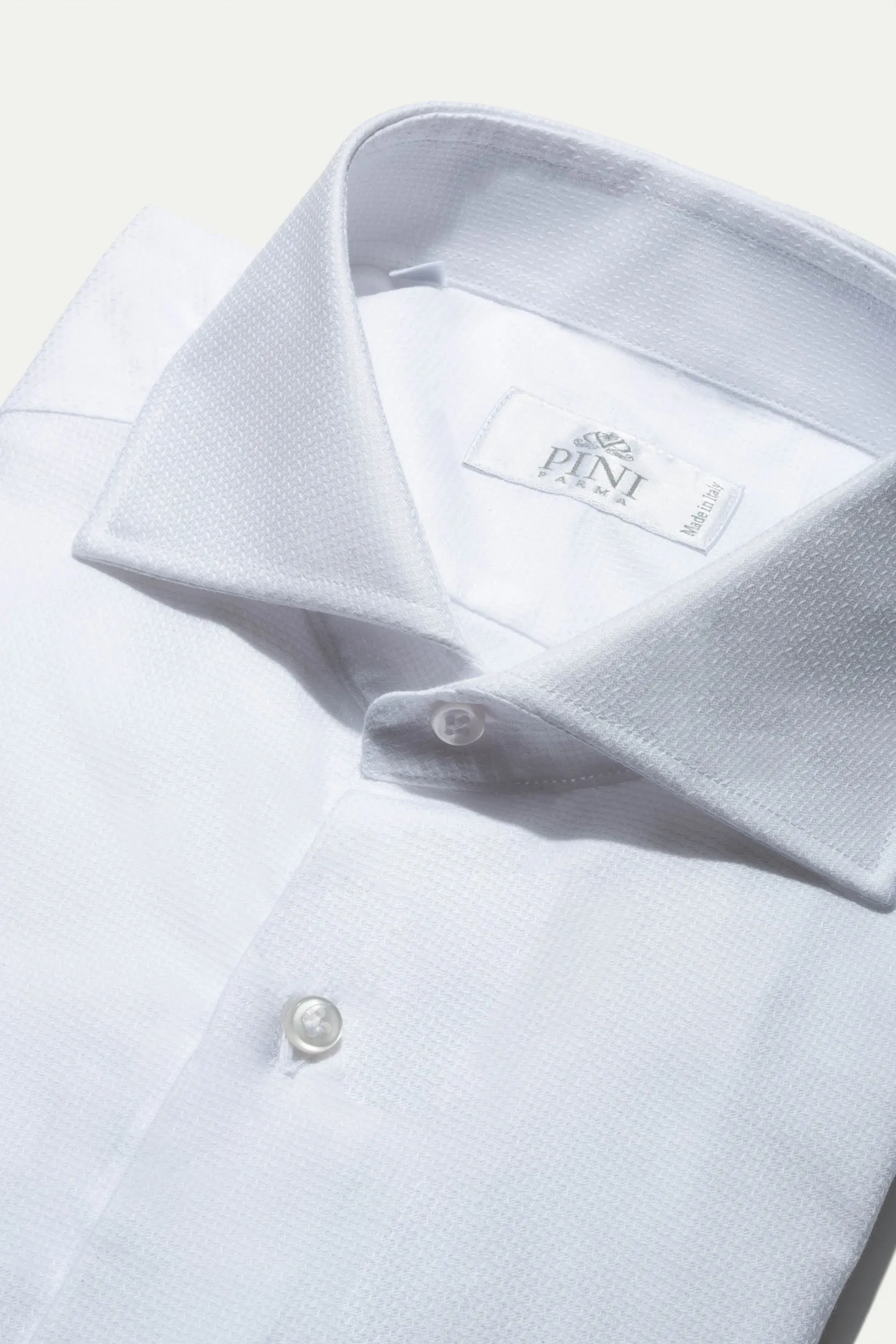 White textured shirt - Made In Italy sold by Pini Parma