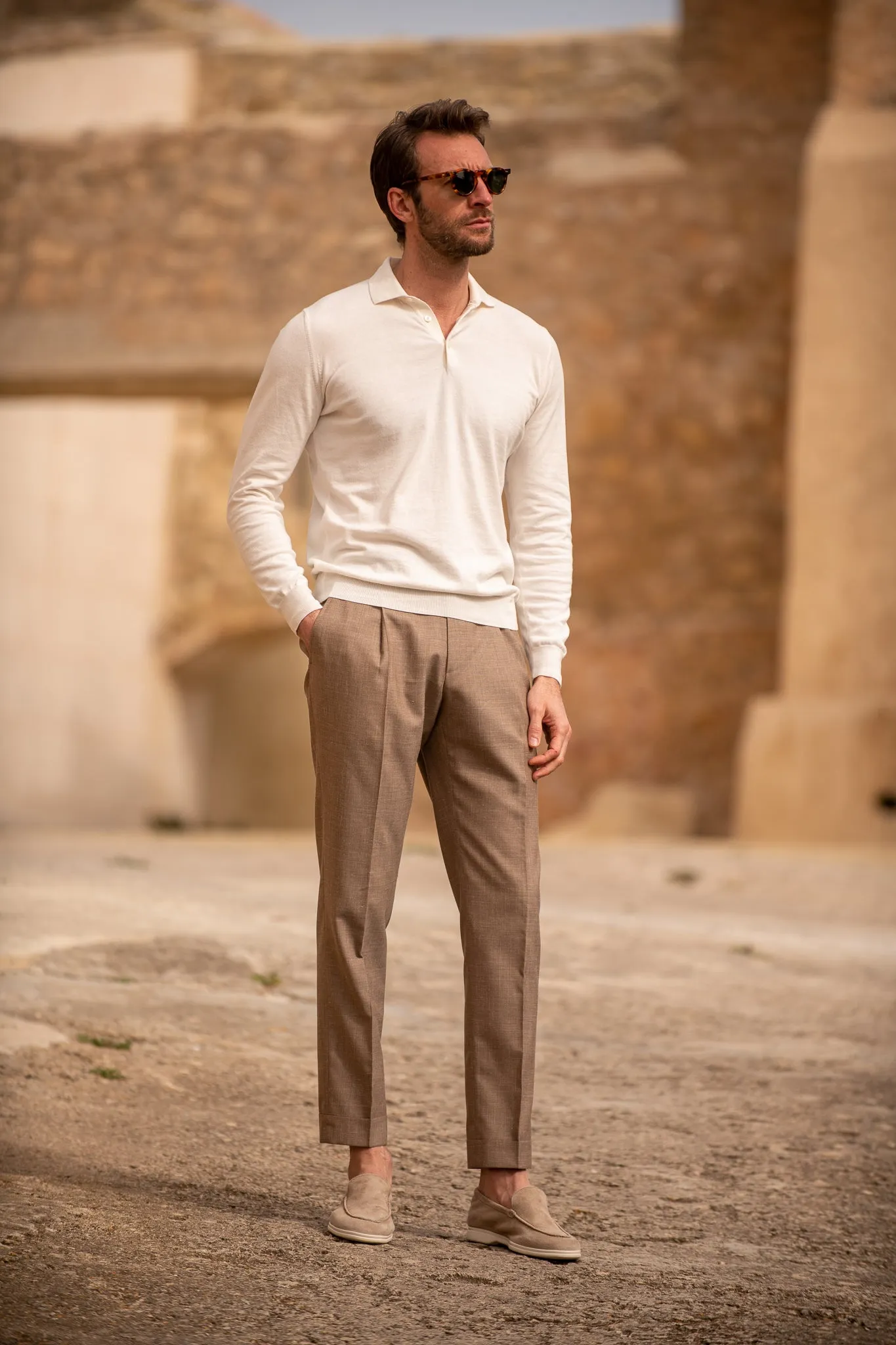 Almond trousers "Soragna Capsule Collection" - Made in Italy sold by Pini Parma product image thumbnail 2