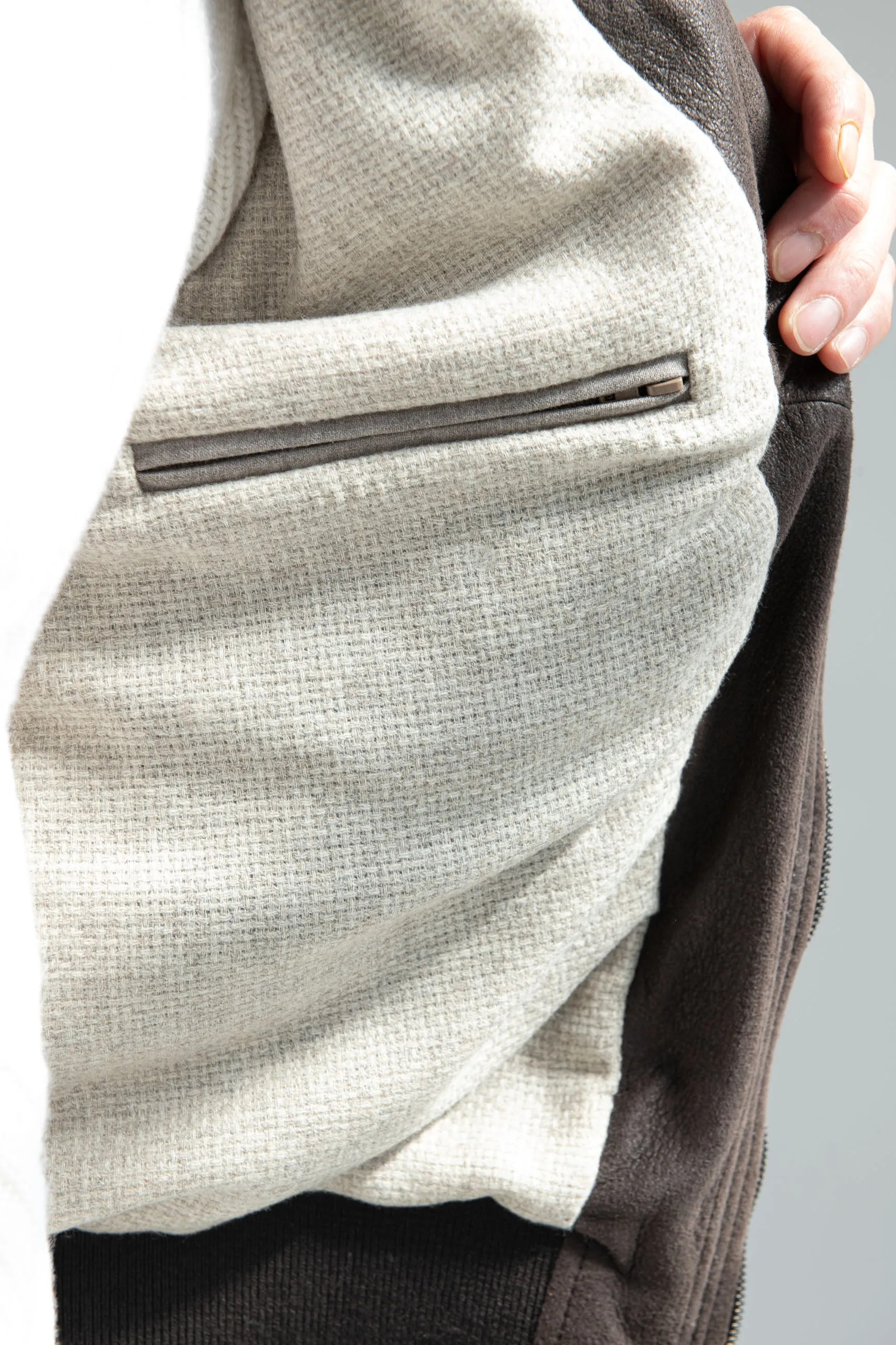 Brown leather bomber – Made in Italy sold by Pini Parma product image thumbnail 4