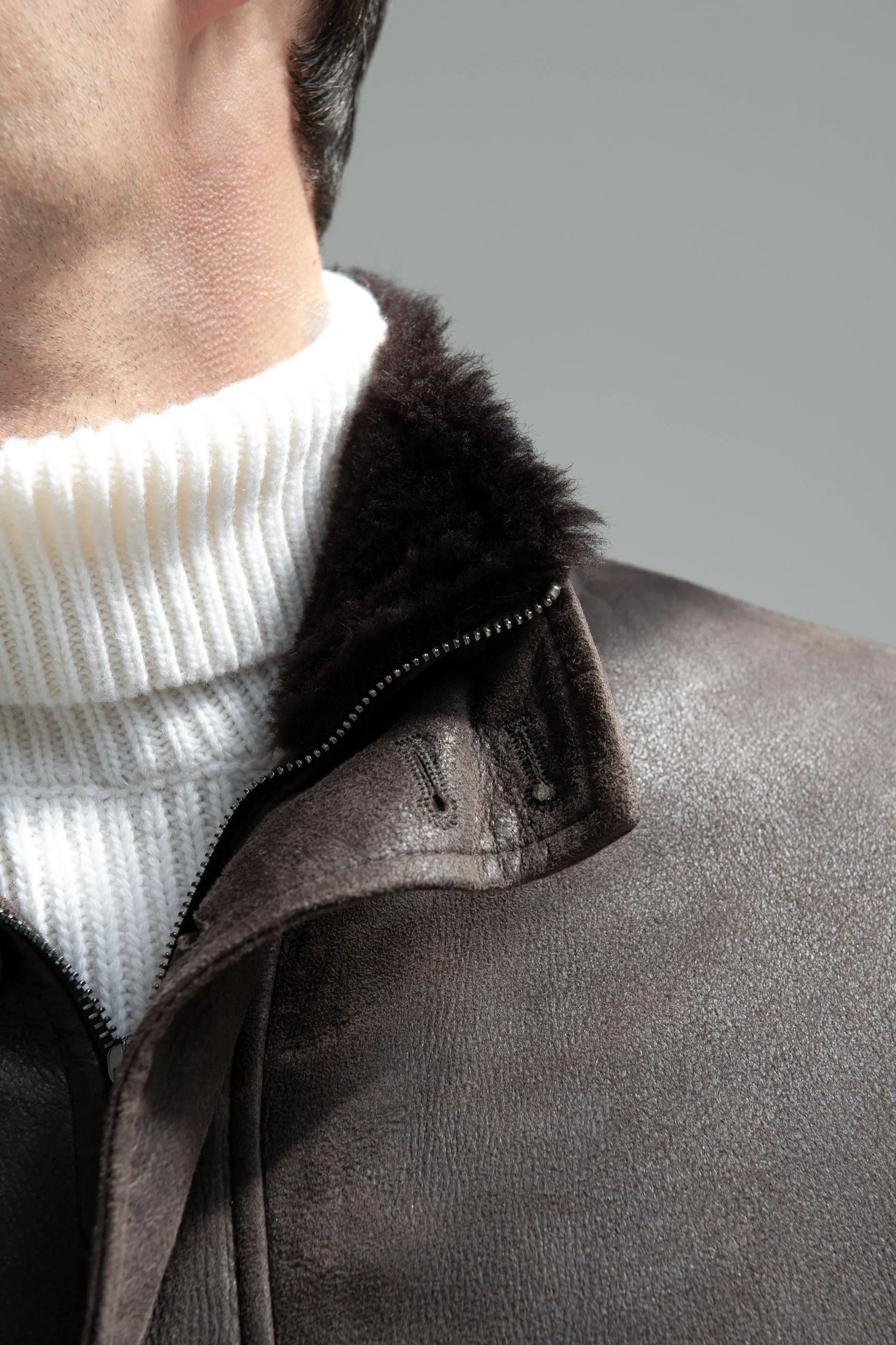 Brown leather bomber – Made in Italy sold by Pini Parma product image thumbnail 2