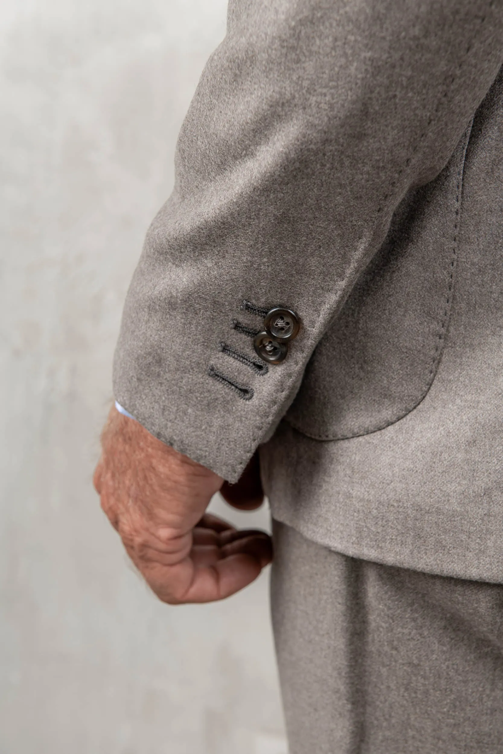 Taupe suit in wool and cashmere - Made in Italy sold by Pini Parma product image thumbnail 4