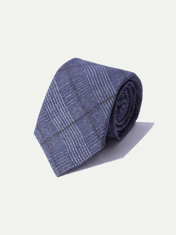 Blue Prince of Wales tie - Made In Italy sold by Pini Parma