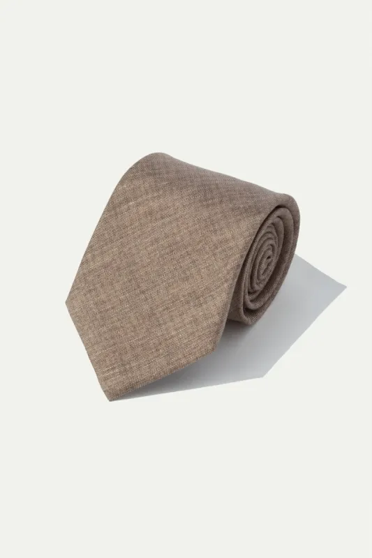 Taupe printed silk tie - Made In Italy sold by Pini Parma