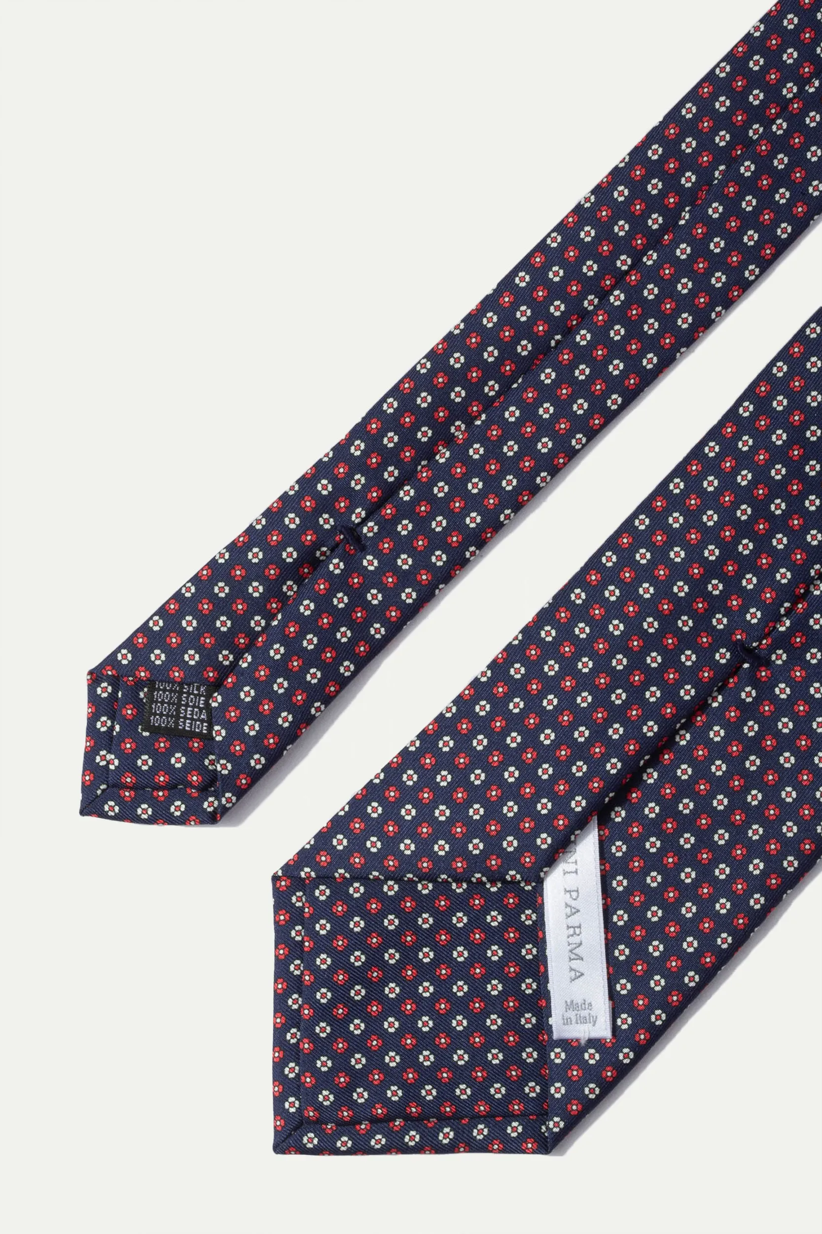 Blue micro fancy silk tie - Made In Italy sold by Pini Parma product image thumbnail 2