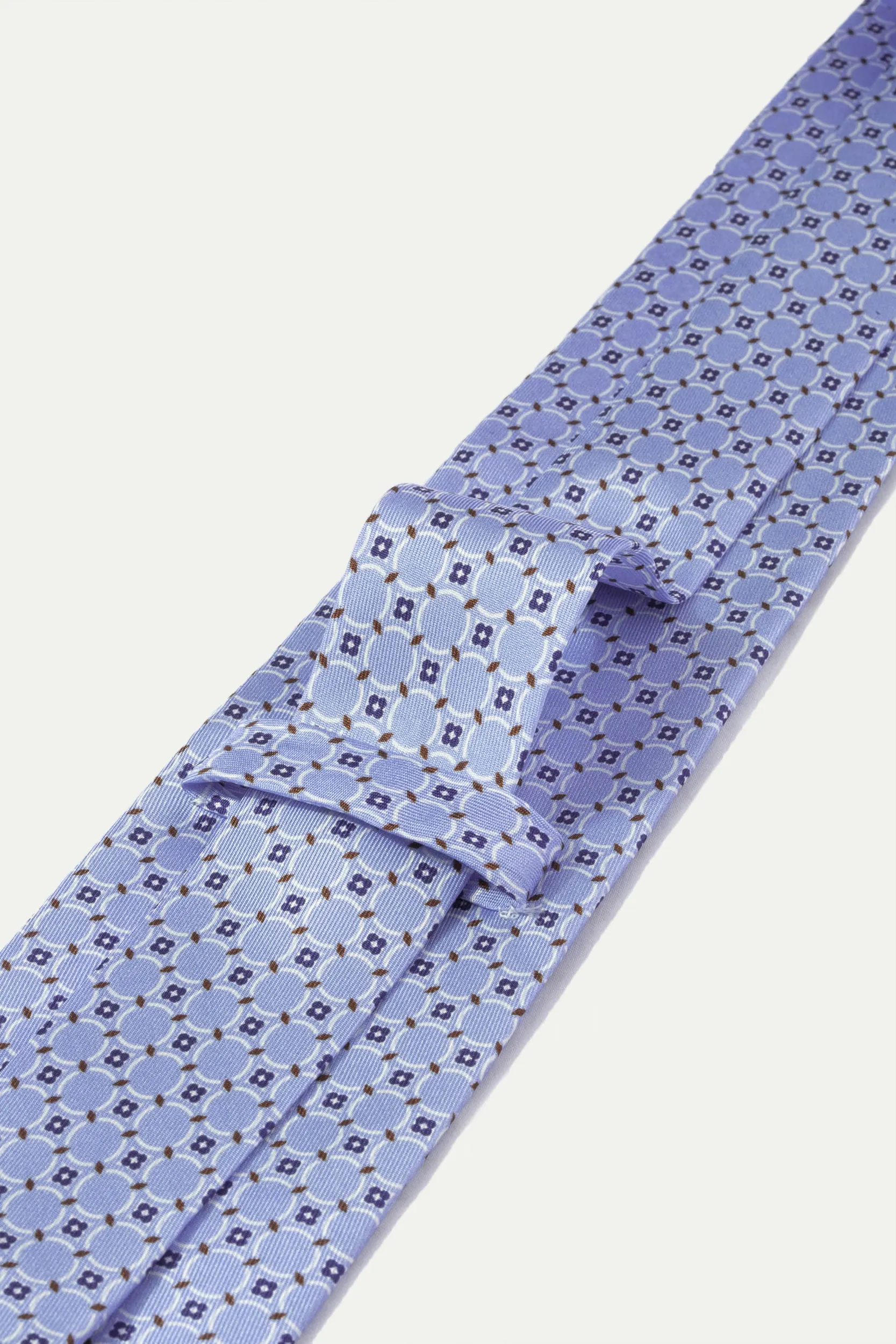 Light blue fancy printed silk tie - Made In Italy sold by Pini Parma product image thumbnail 3