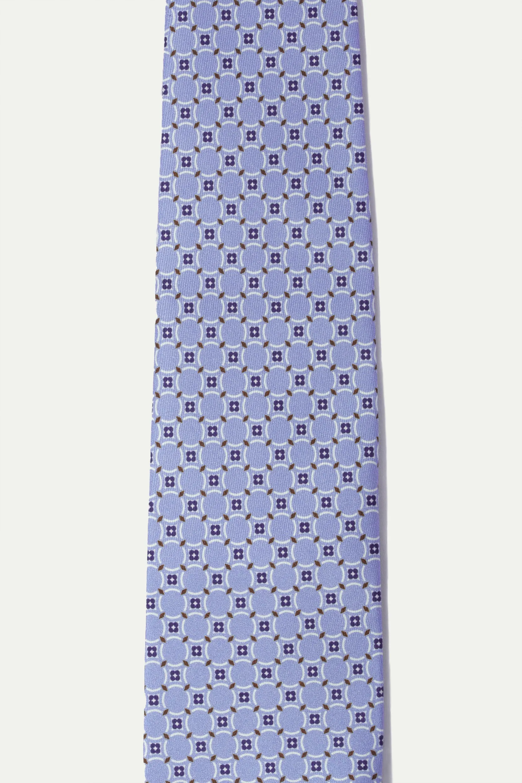 Light blue fancy printed silk tie - Made In Italy sold by Pini Parma product image thumbnail 4