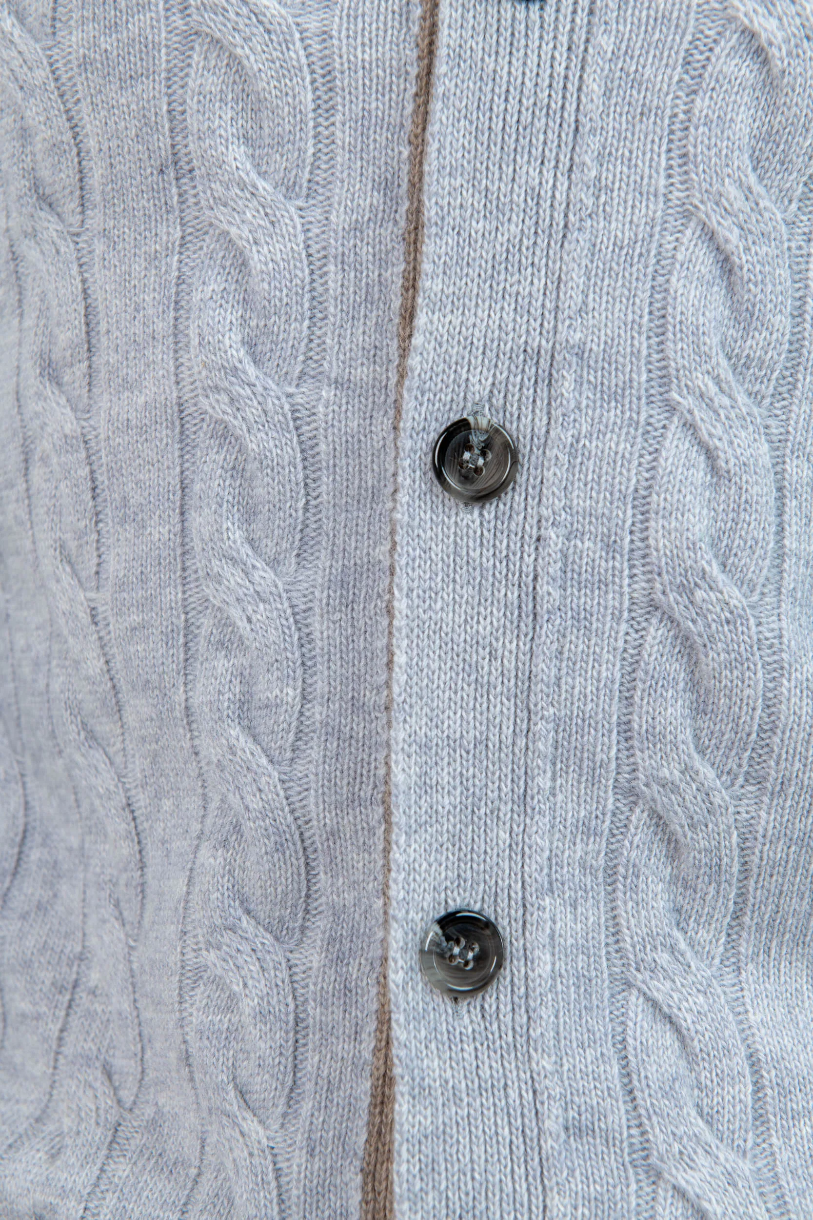 Light grey cable knit cardigan – Made in Italy sold by Pini Parma product image thumbnail 3