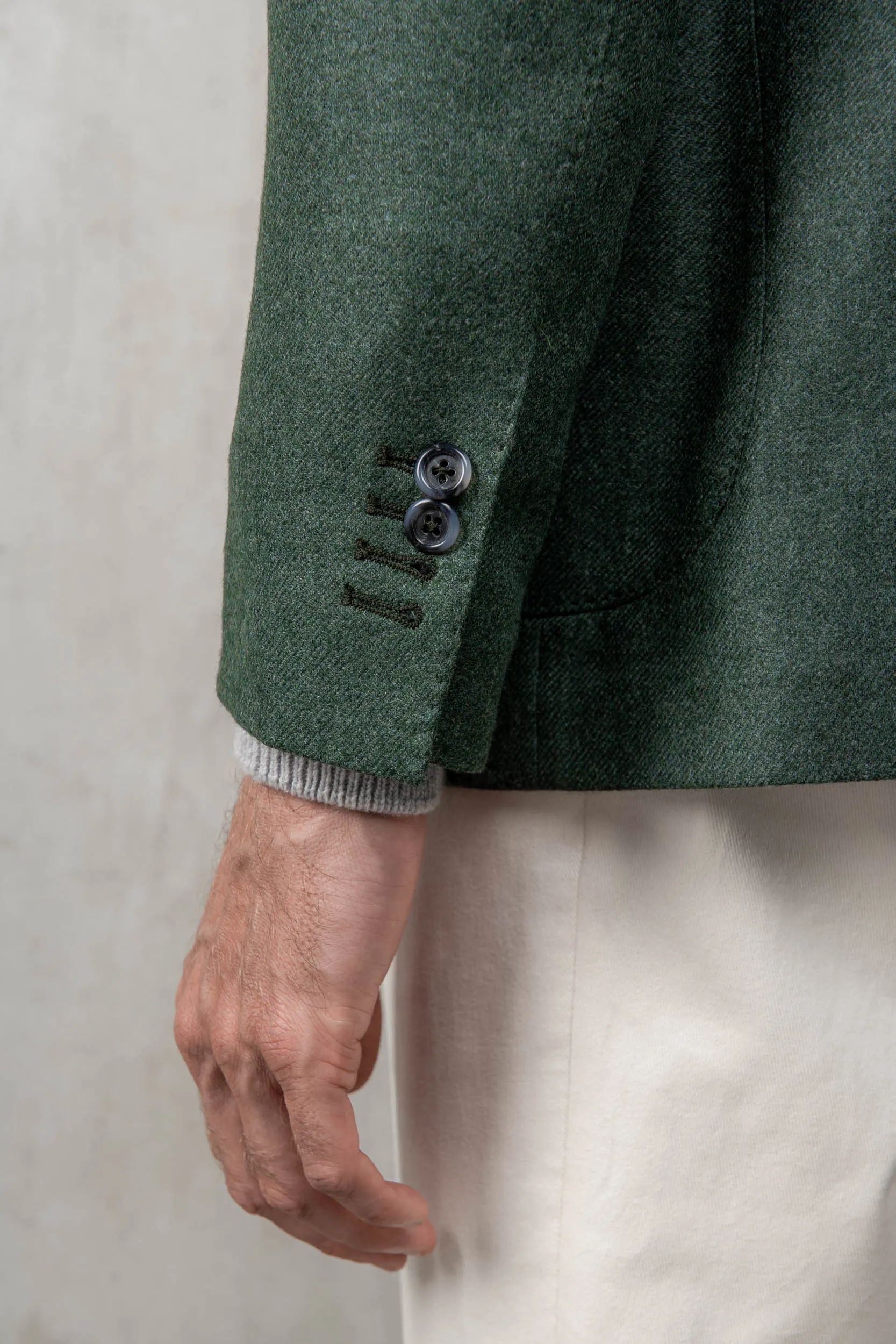 Green jacket in wool and cashmere - Made in Italy sold by Pini Parma product image thumbnail 4