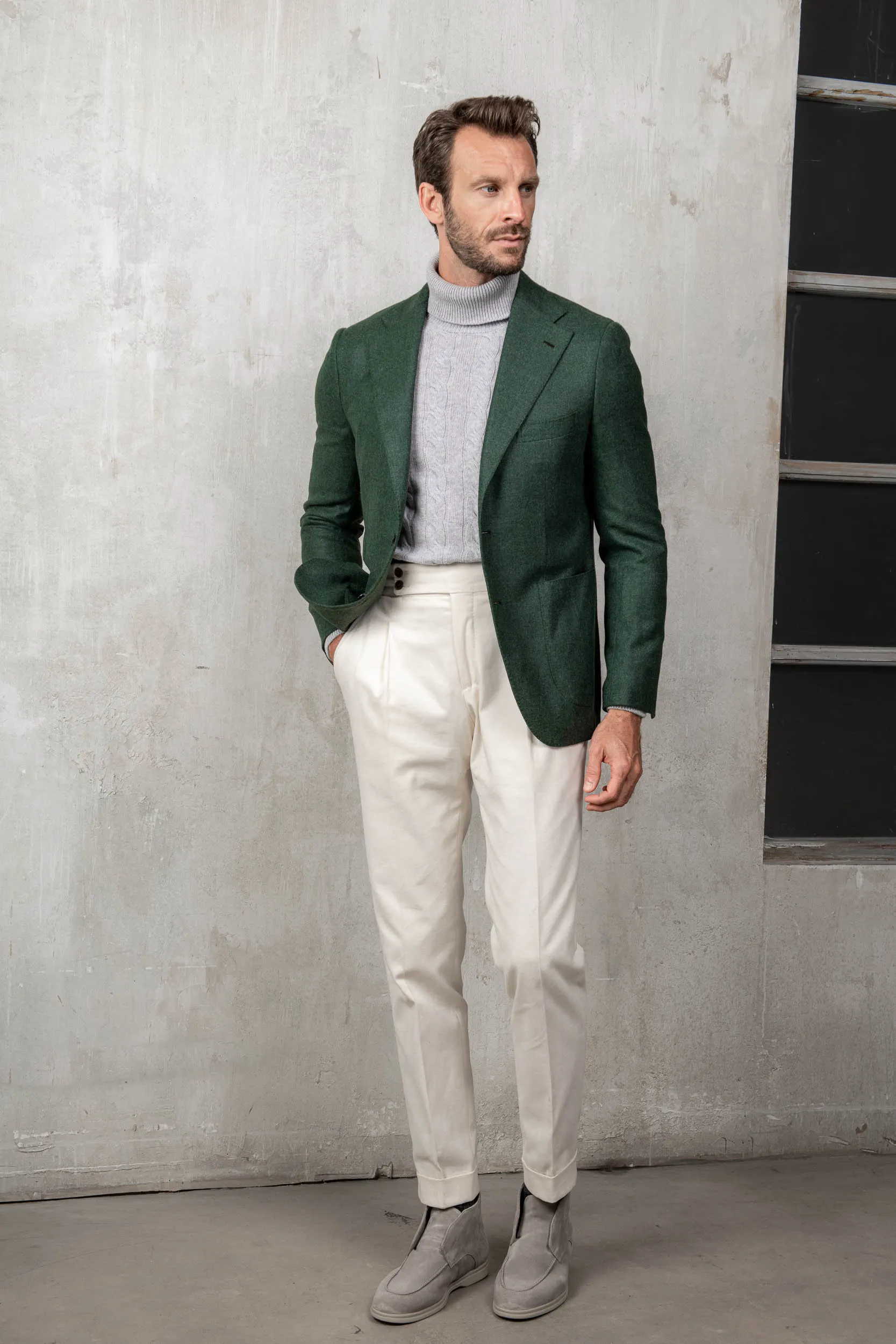 Green jacket in wool and cashmere - Made in Italy sold by Pini Parma product image thumbnail 5
