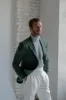 Green jacket in wool and cashmere - Made in Italy sold by Pini Parma