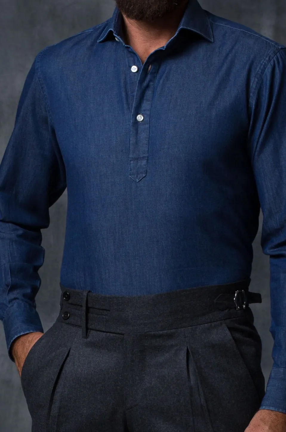 Grey flannel Limited Edition trousers - Made in Italy sold by Pini Parma product image thumbnail 4