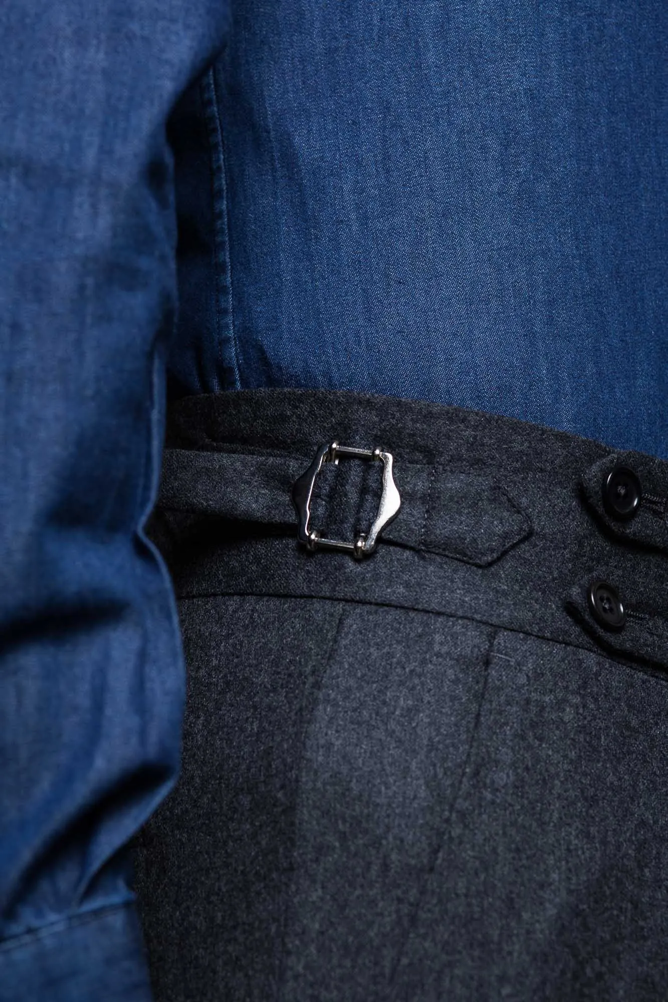 Grey flannel Limited Edition trousers - Made in Italy sold by Pini Parma product image thumbnail 3