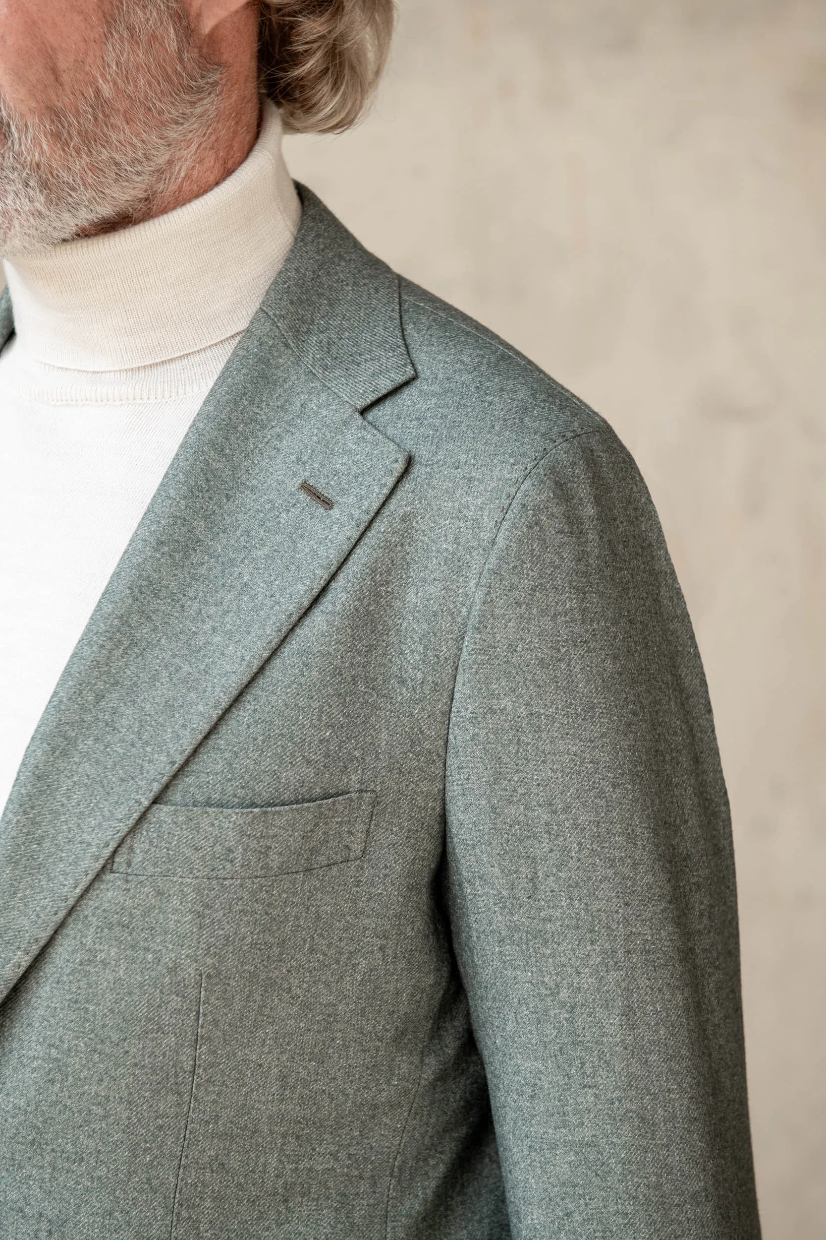 Sage jacket in wool, cotton and silk - Made in Italy sold by Pini Parma product image thumbnail 2