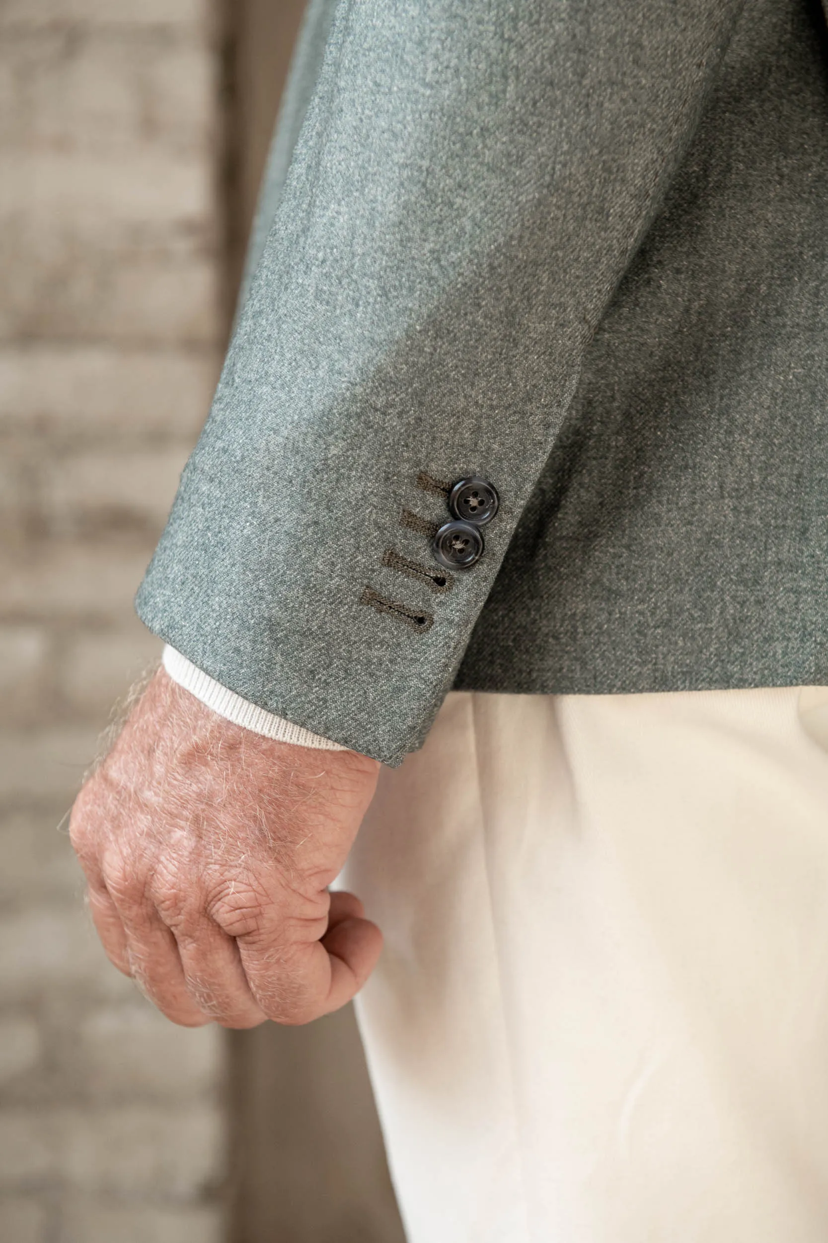 Sage jacket in wool, cotton and silk - Made in Italy sold by Pini Parma product image thumbnail 3