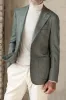 Sage jacket in wool, cotton and silk - Made in Italy sold by Pini Parma