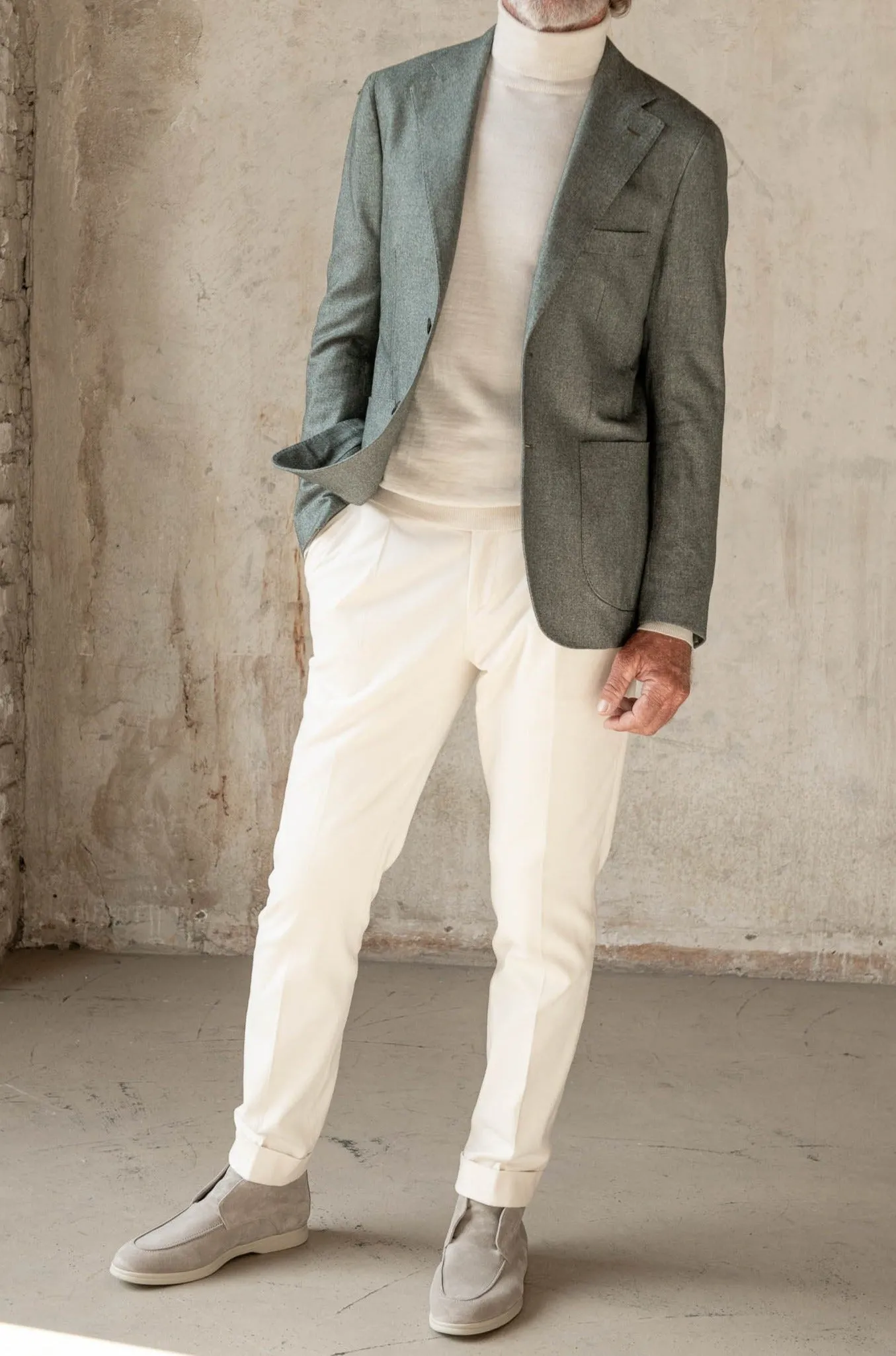 Sage jacket in wool, cotton and silk - Made in Italy sold by Pini Parma product image thumbnail 4