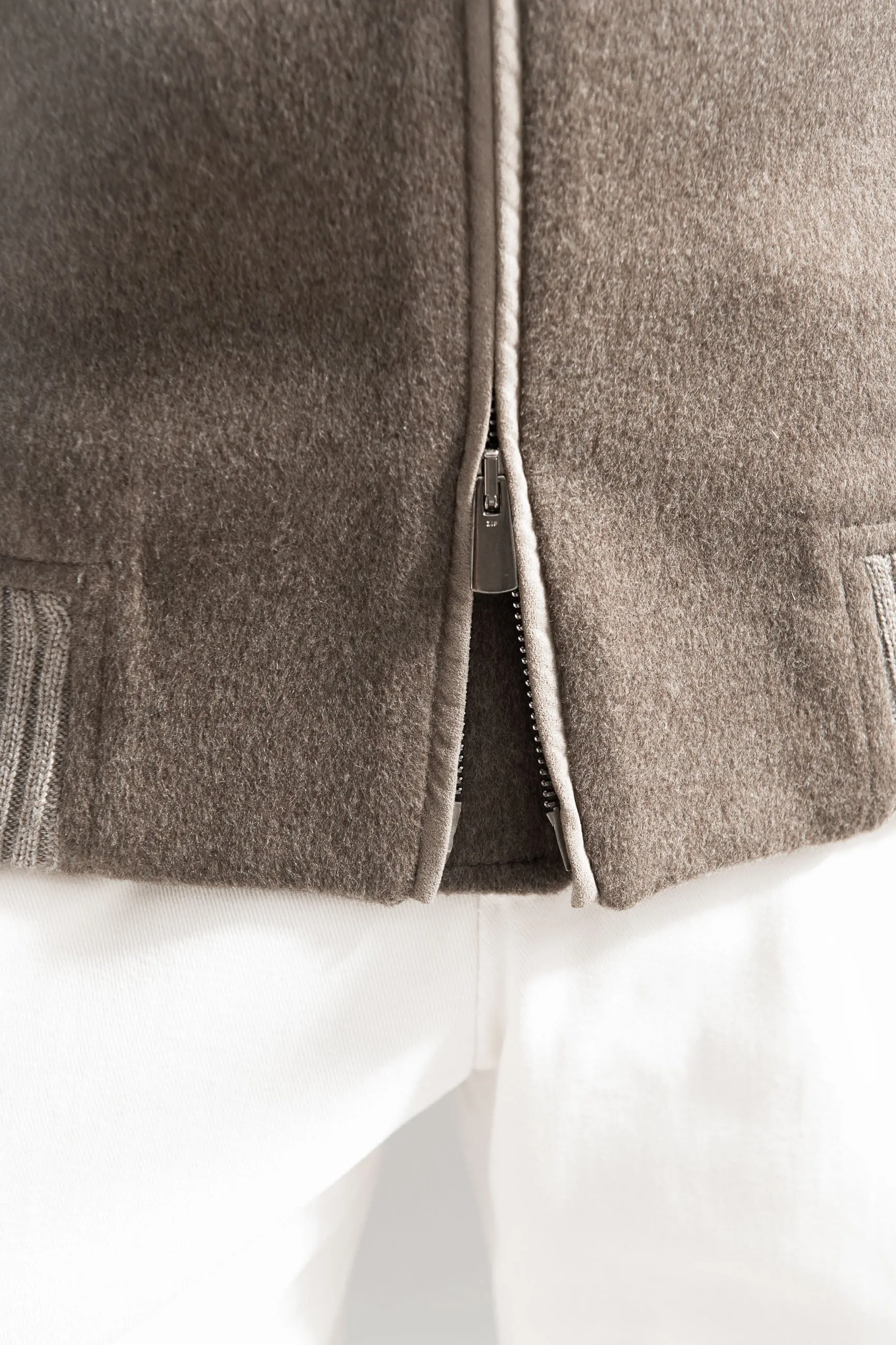 Taupe mink collar bomber – Made in Italy sold by Pini Parma product image thumbnail 5