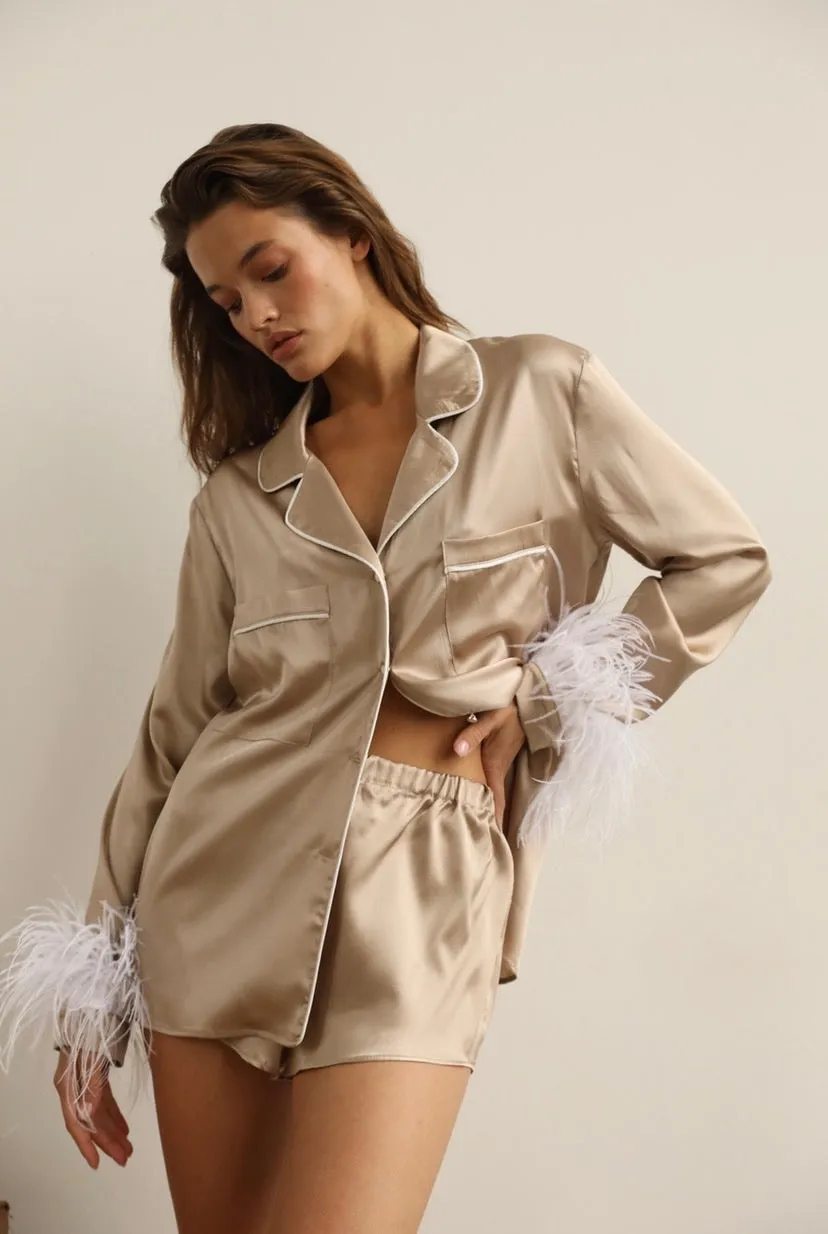Pajama set - Beige feather sold by The Robe product image thumbnail 5