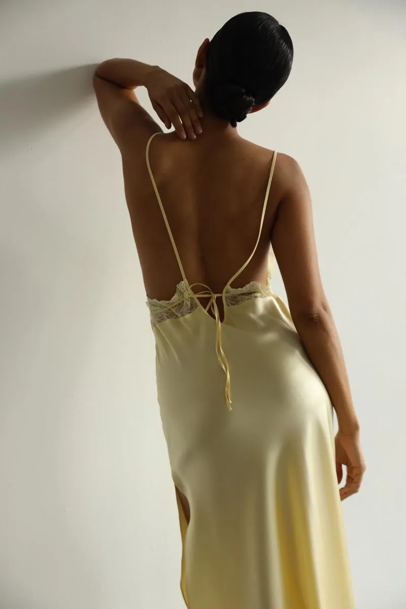 Mary - Yellow long slip dress sold by The Robe product image thumbnail 5