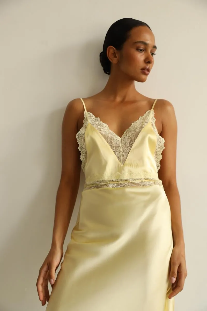 Mary - Yellow long slip dress sold by The Robe product image thumbnail 4