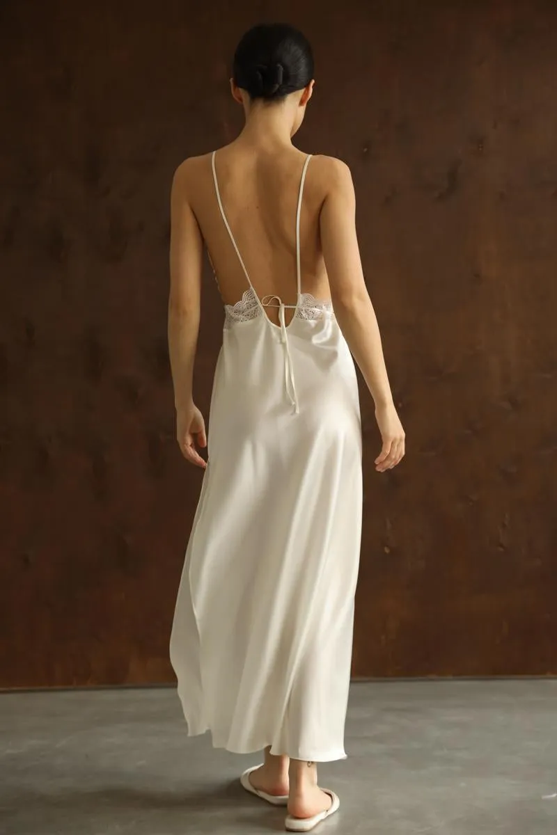 Mary - White long slip dress sold by The Robe product image thumbnail 2