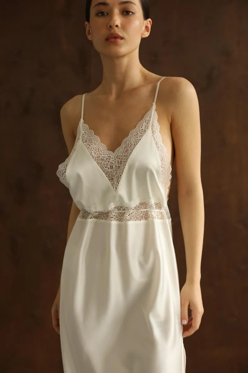 Mary - White long slip dress sold by The Robe product image thumbnail 3