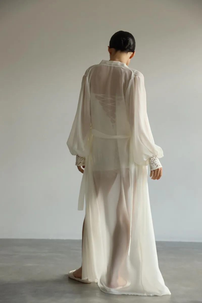 Jessica - White chiffon robe sold by The Robe product image thumbnail 4