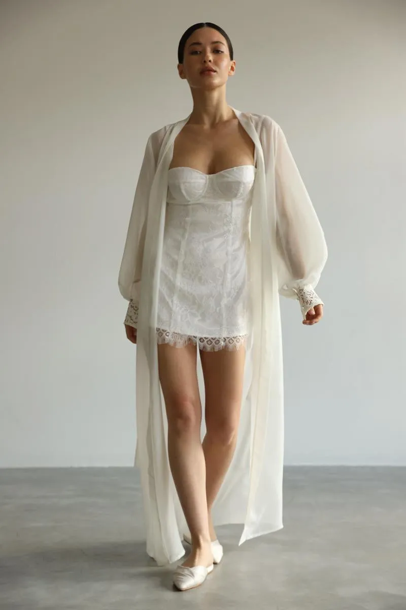 Jessica - White chiffon robe sold by The Robe product image thumbnail 5