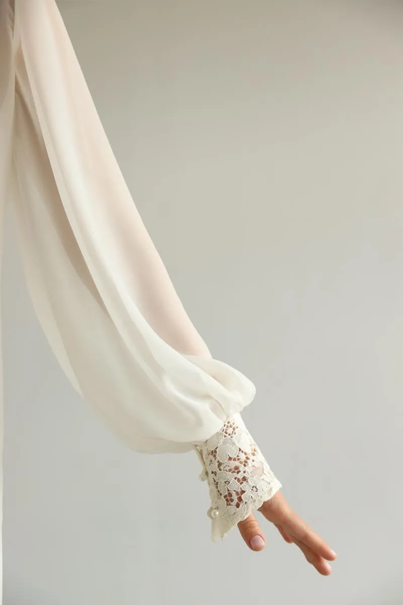 Jessica - White chiffon robe sold by The Robe product image thumbnail 3