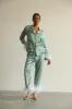 Pajama set - Green feathers with pants sold by The Robe
